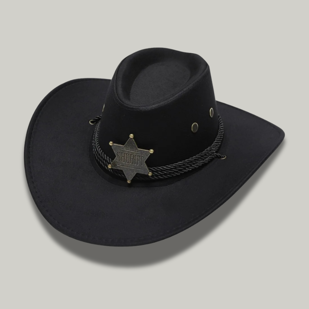 Chapeau de Cowboy Femme Noir Sheriff