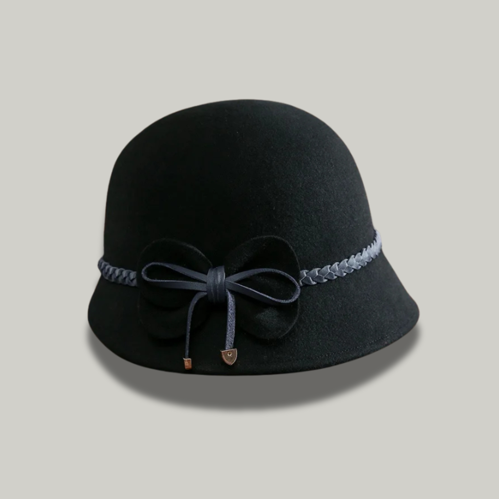 Chapeau Melon Femme Noir à Lacets