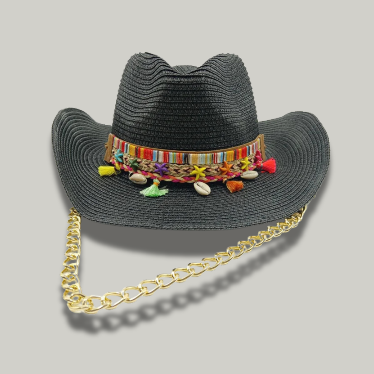 Chapeau de Cowboy Femme Noir Vintage