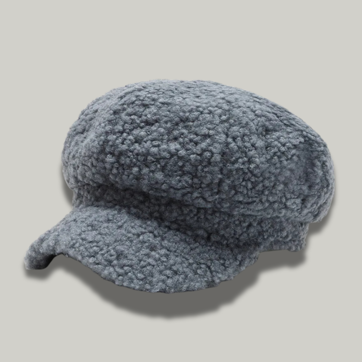 Béret Gavroche Femme Gris à Fourrure