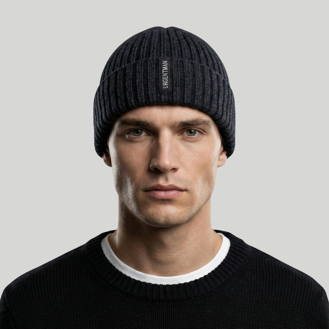 Bonnet Hiver Gris Côtelé