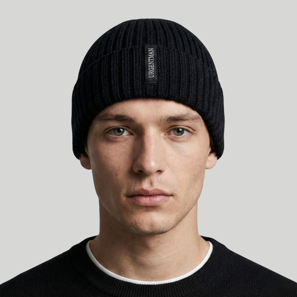 Bonnet Hiver Noir Côtelé
