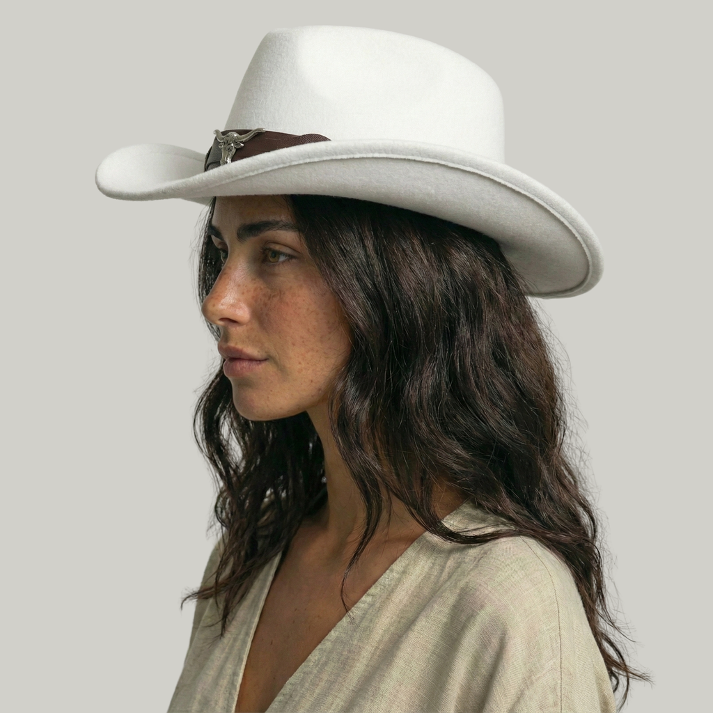 Chapeau de Cowboy Blanc Taureau