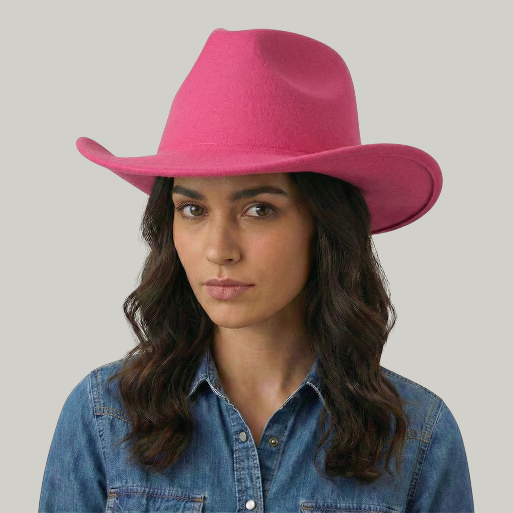 Chapeau de Cowboy Rose Sans Motif