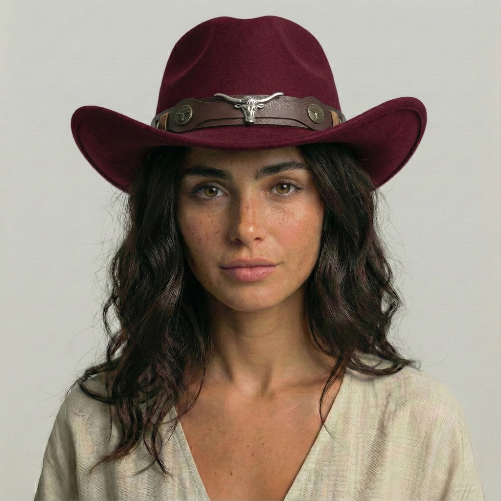 Chapeau de Cowboy Rouge Taureau