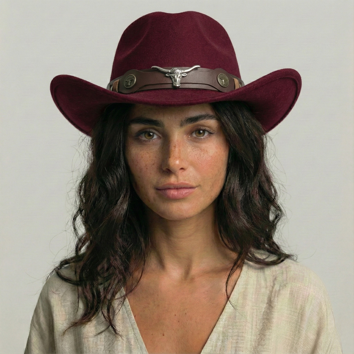 Chapeau de Cowboy Rouge Taureau