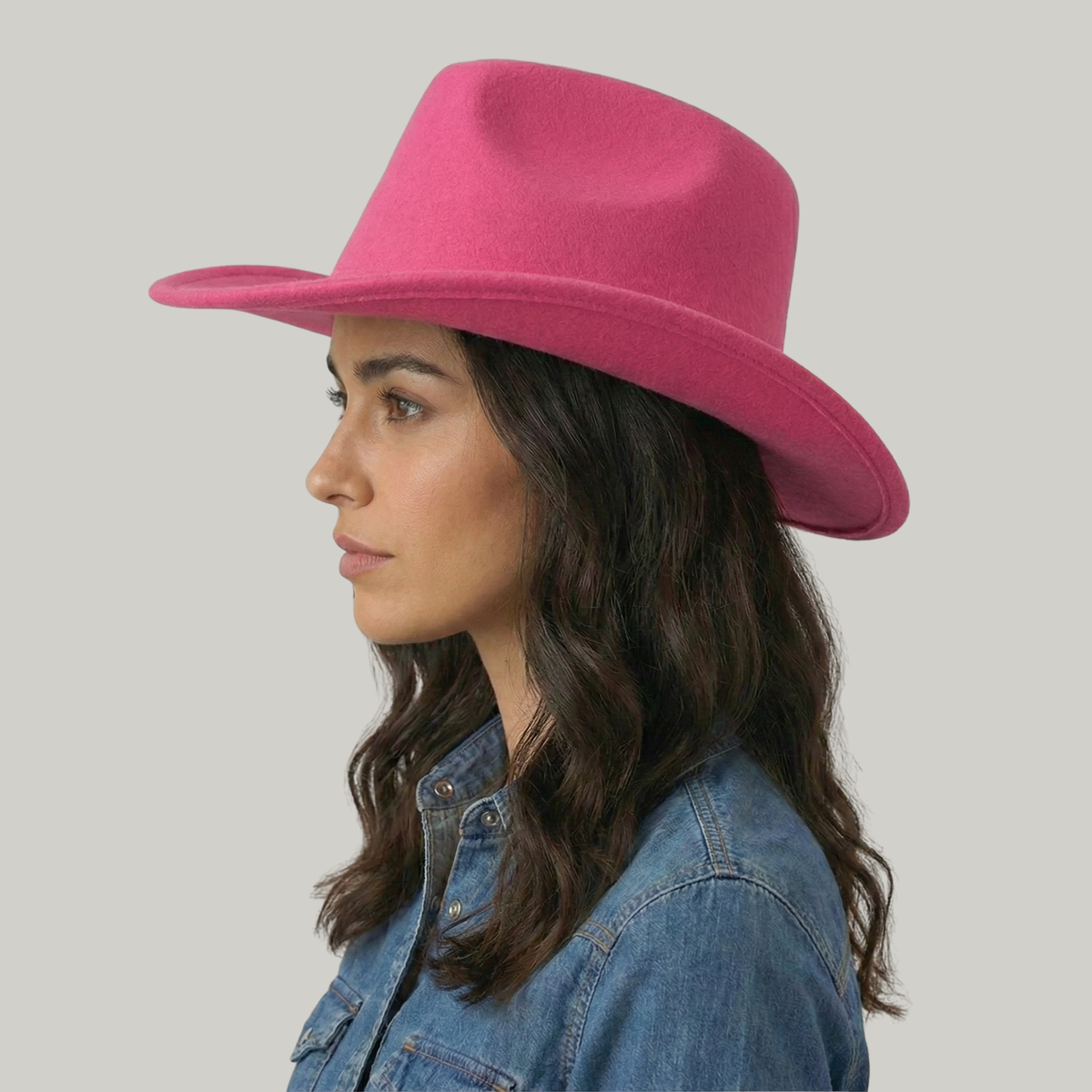 Chapeau de Cowboy Rose Sans Motif