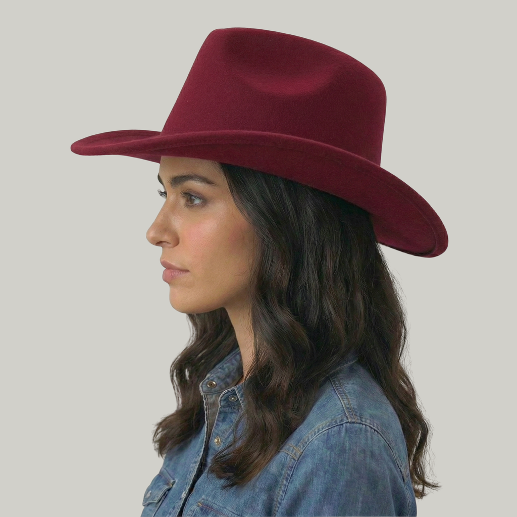 Chapeau de Cowboy Rouge Sans Motif