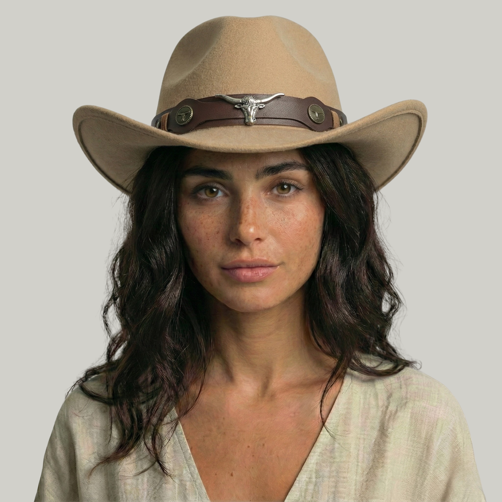 Chapeau de Cowboy Beige Taureau