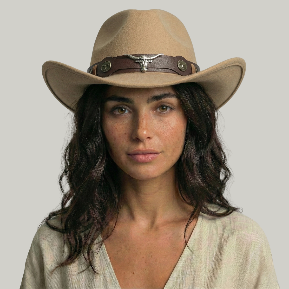 Chapeau de Cowboy Beige Taureau
