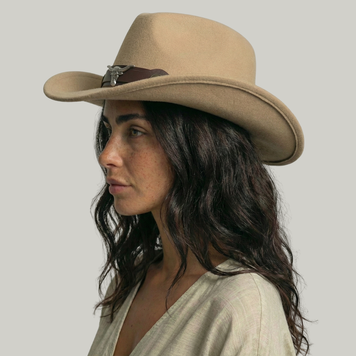 Chapeau de Cowboy Beige Taureau
