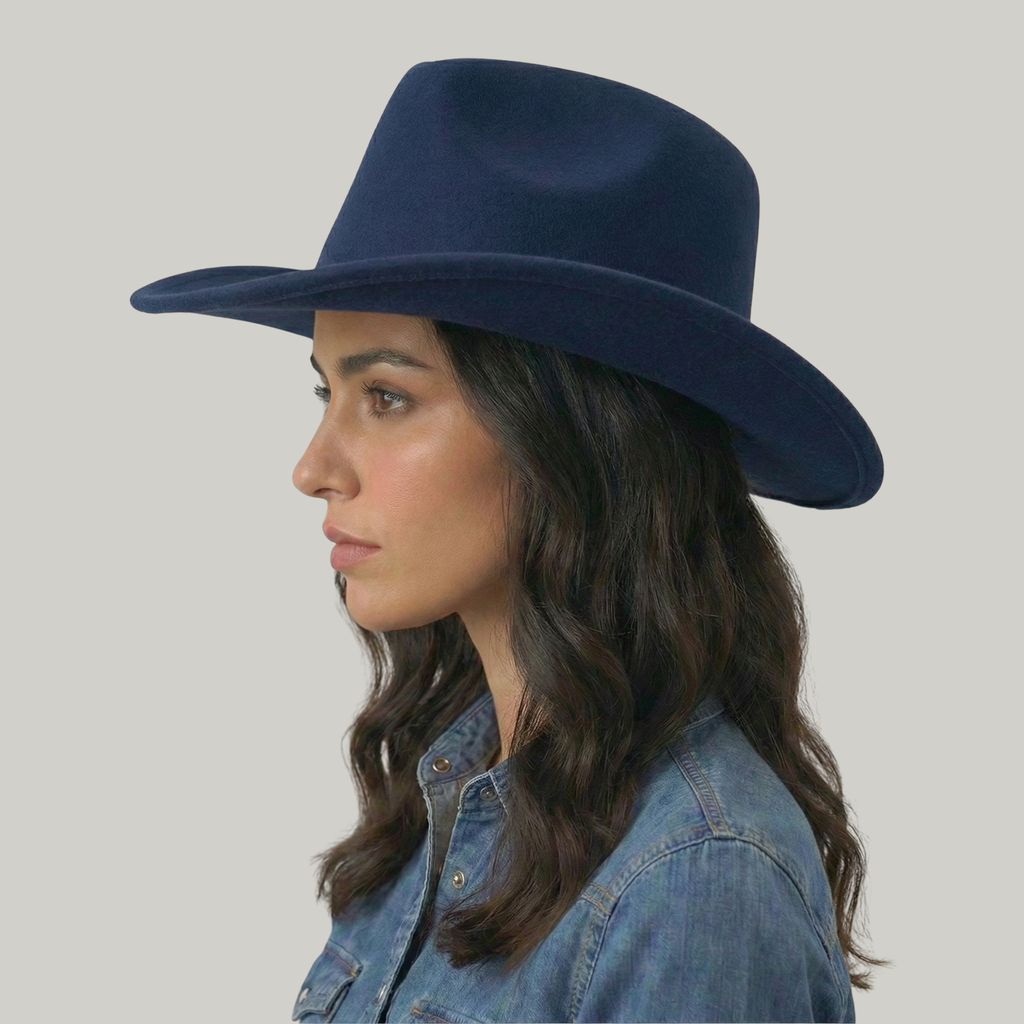 Chapeau de Cowboy Bleu Sans Motif