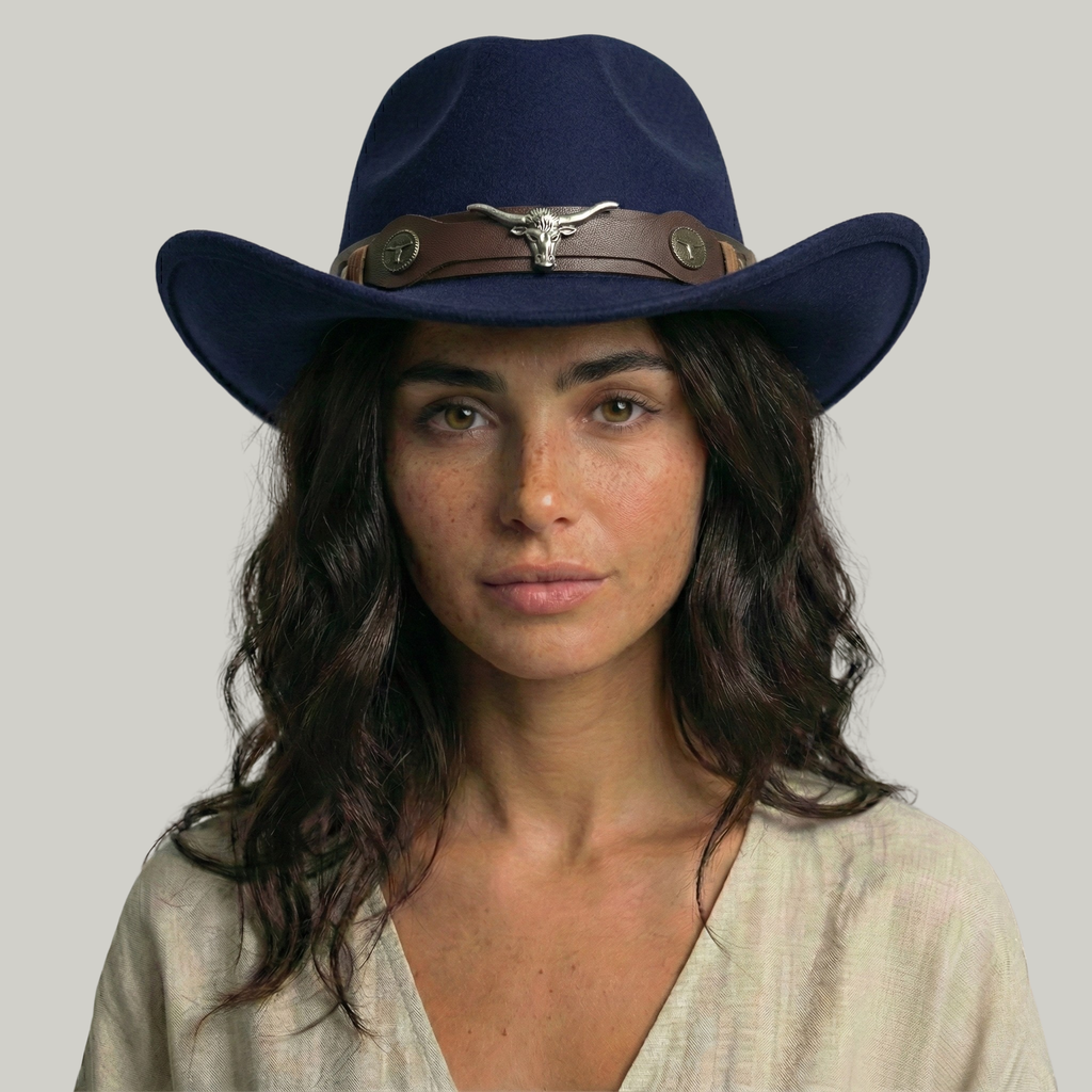 Chapeau de Cowboy Bleu Taureau