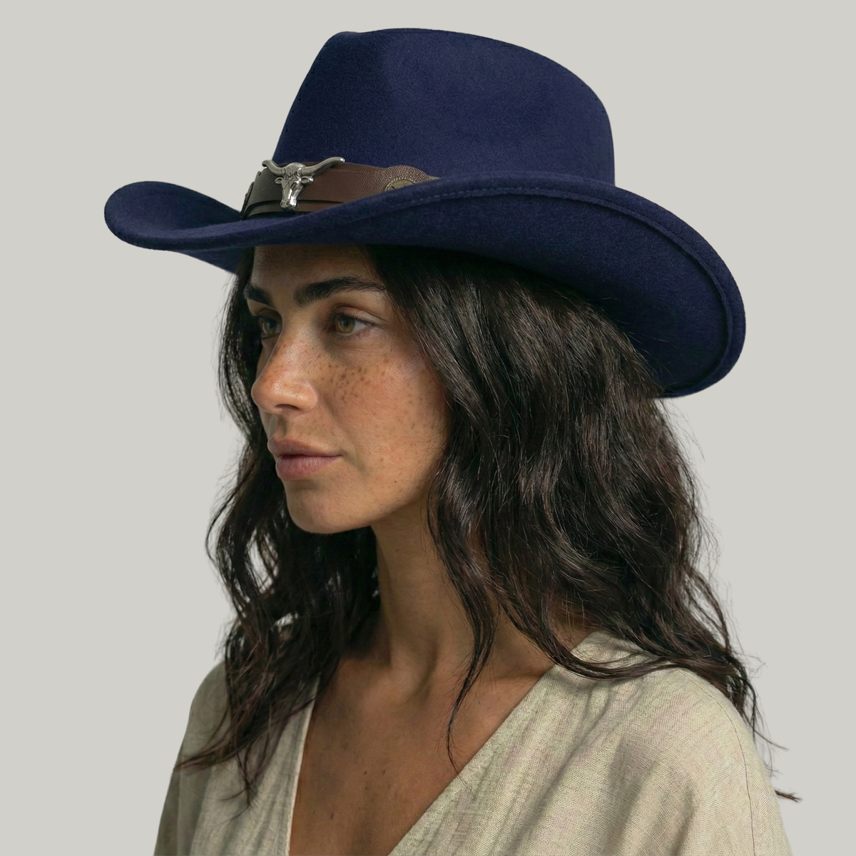 Chapeau de Cowboy Bleu Taureau