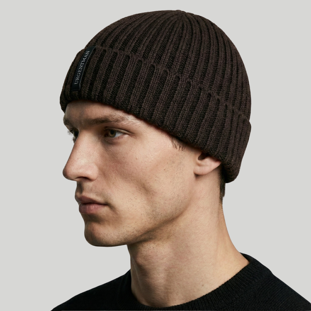 Bonnet Hiver Marron Côtelé