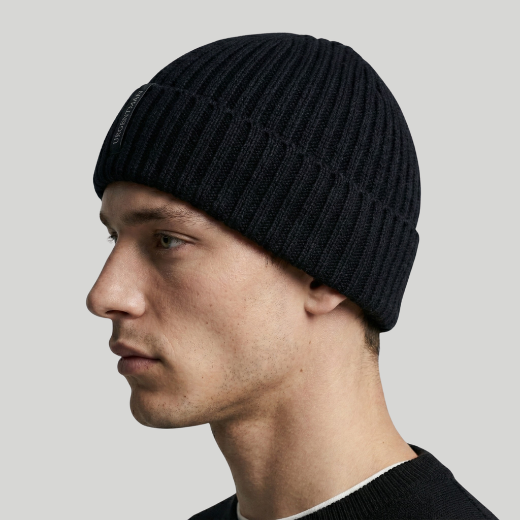 Bonnet Hiver Noir Côtelé