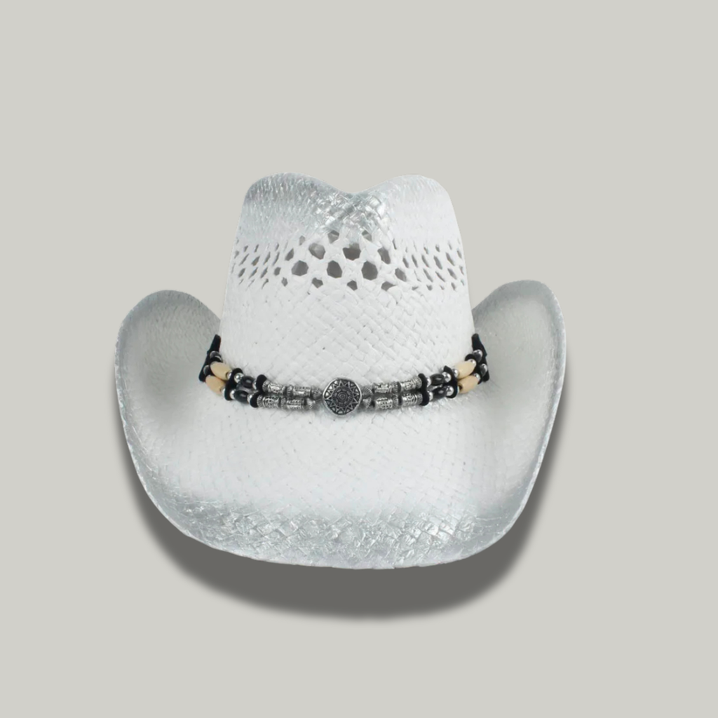 Chapeau de Cowboy Femme Blanc Rétro