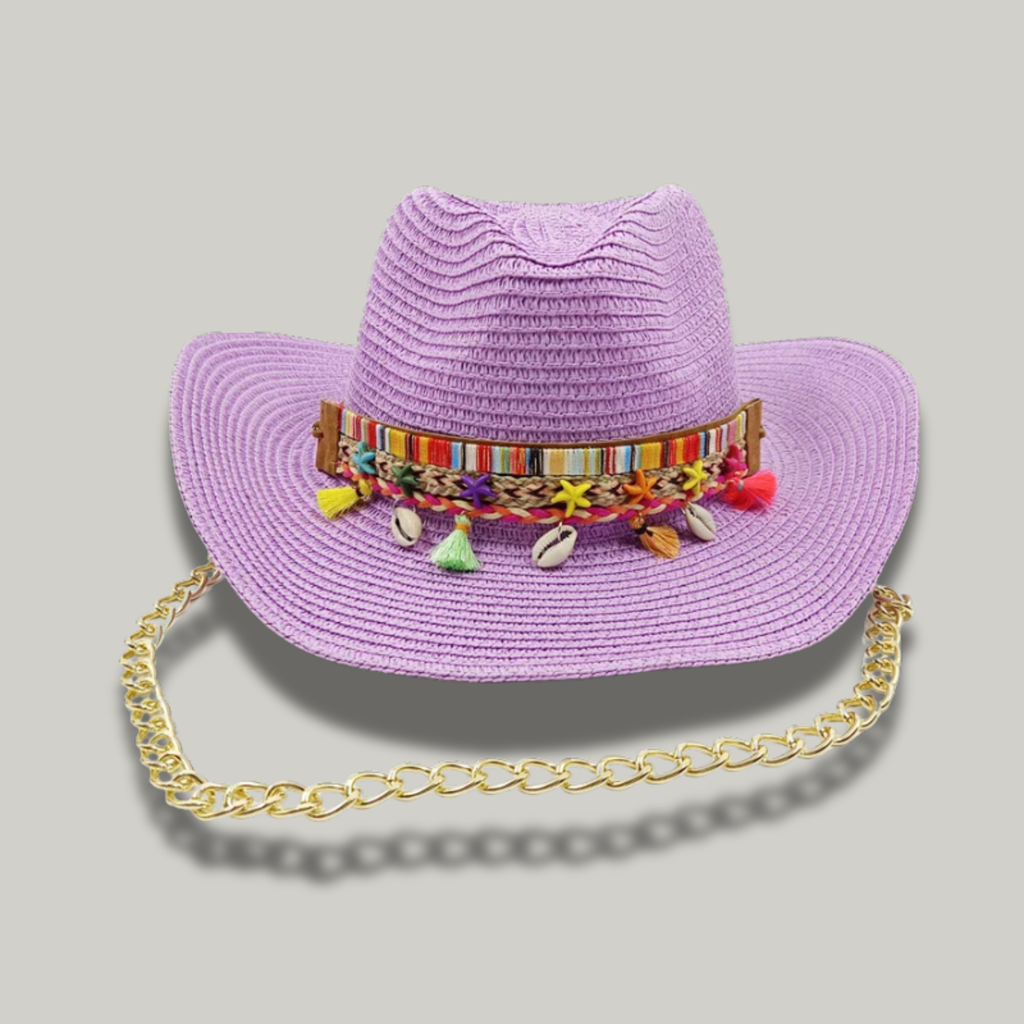 Chapeau de Cowboy Femme Rose Vintage