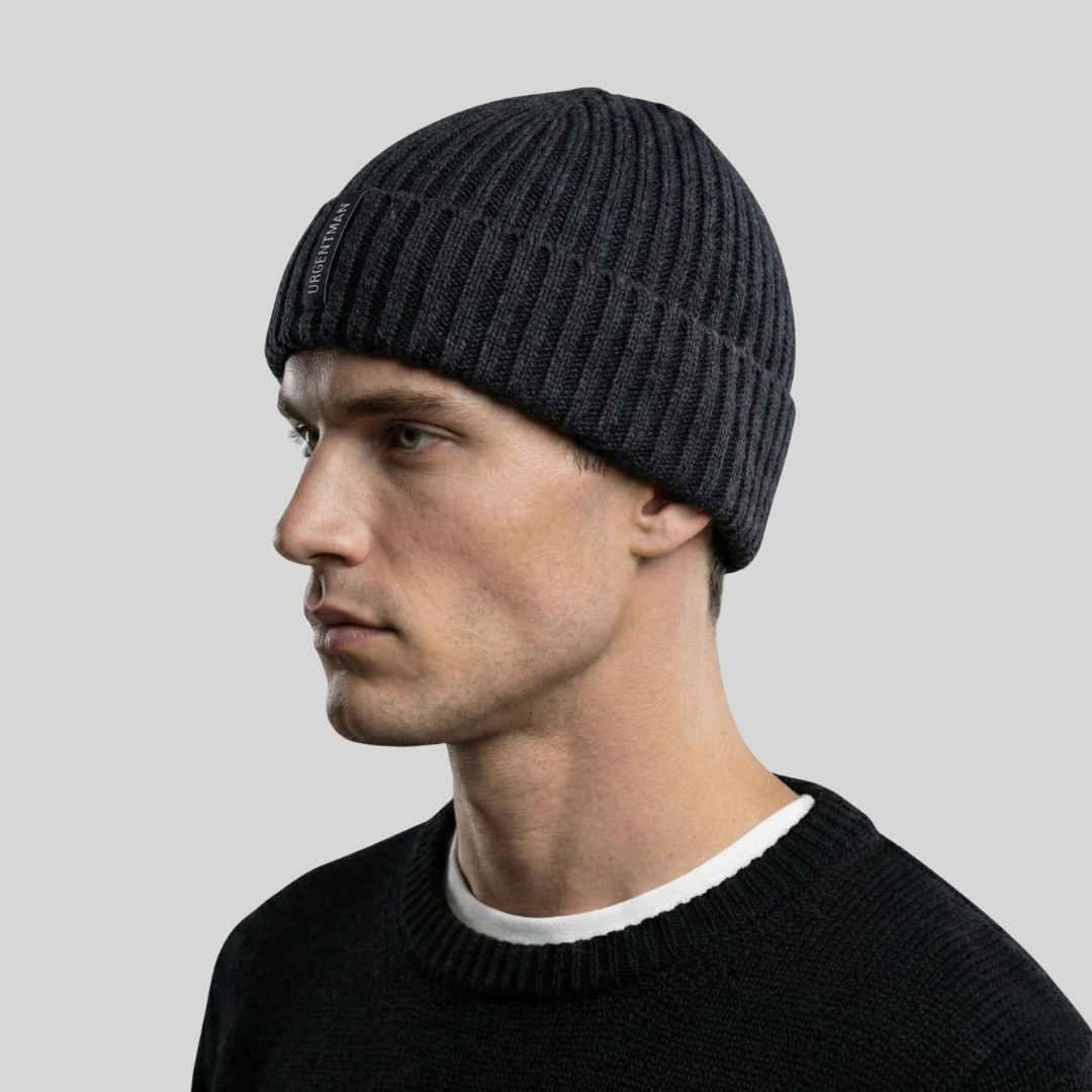Bonnet Hiver Gris Côtelé