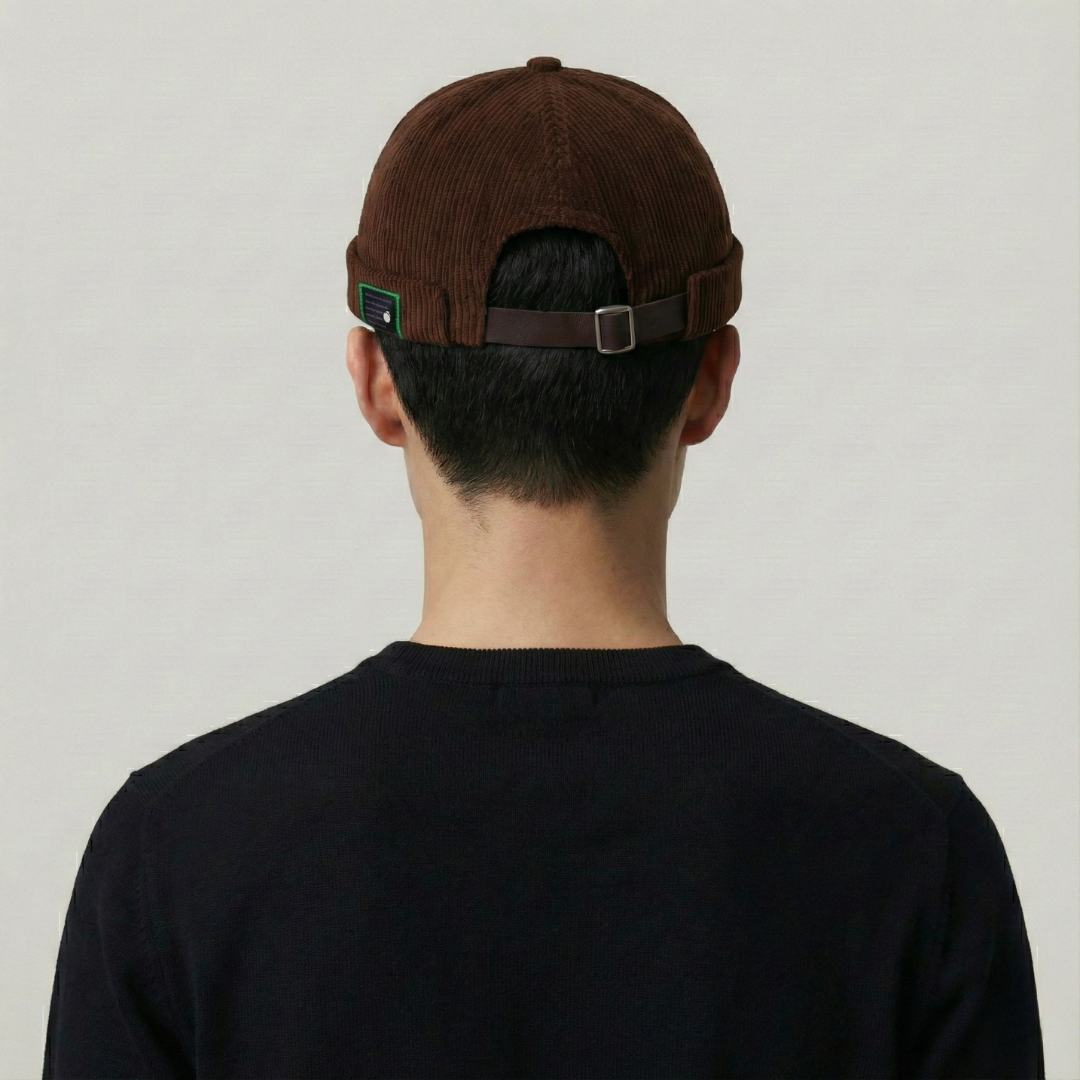 Bonnet Docker Marron à Rayure