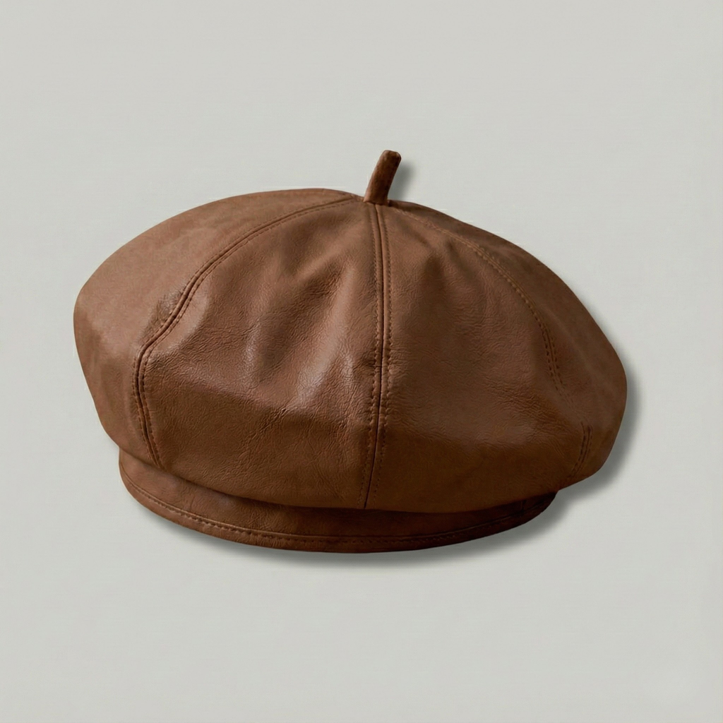 Béret Basque Femme Marron Brillant