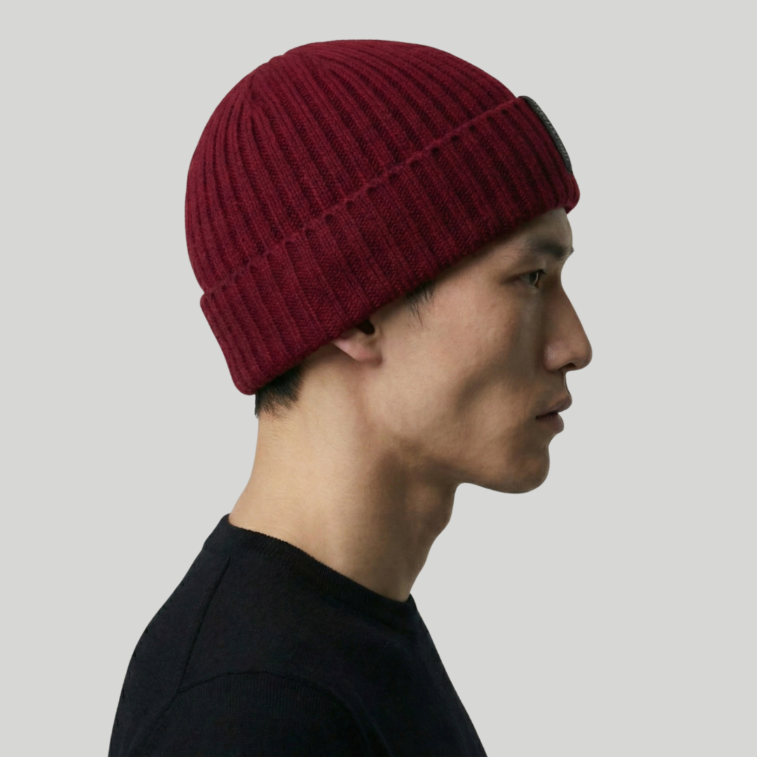 Bonnet Hiver Rouge Côtelé
