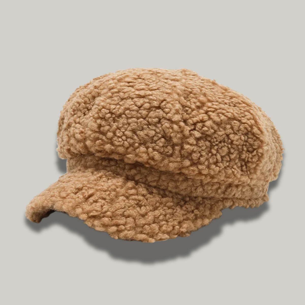 Béret Gavroche Femme Marron à Fourrure