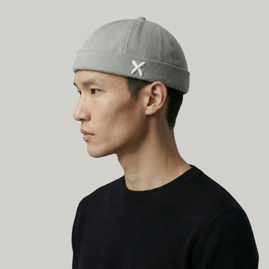 Bonnet Docker Gris Croix