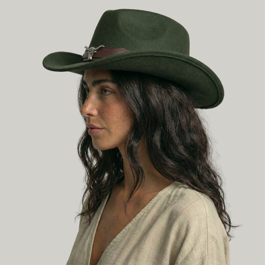 Chapeau de Cowboy Vert Taureau