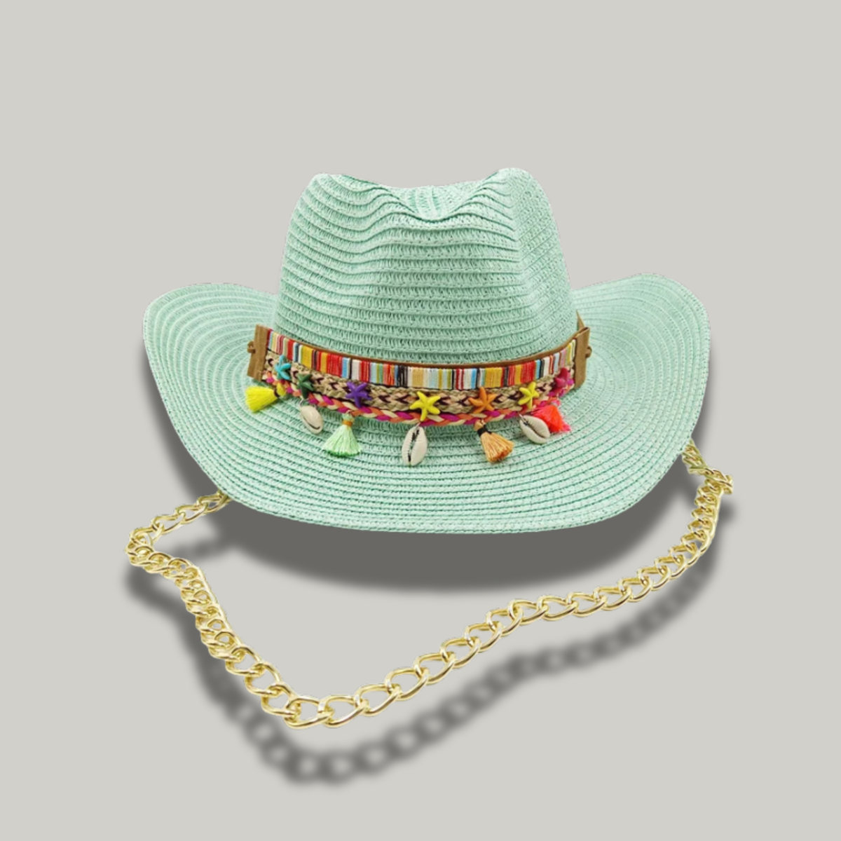 Chapeau de Cowboy Femme Vert Vintage