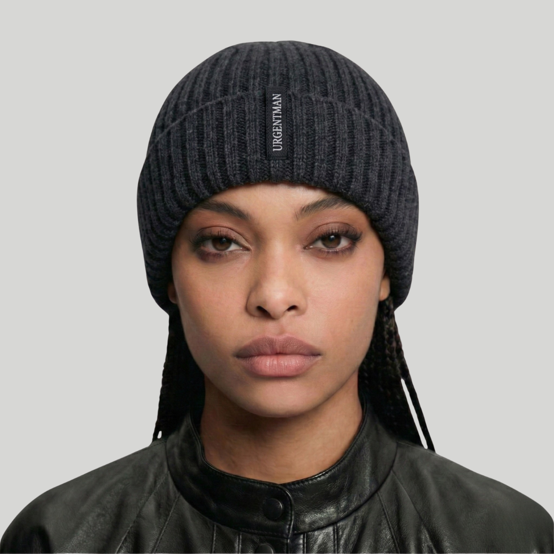 Bonnet Hiver Gris Côtelé
