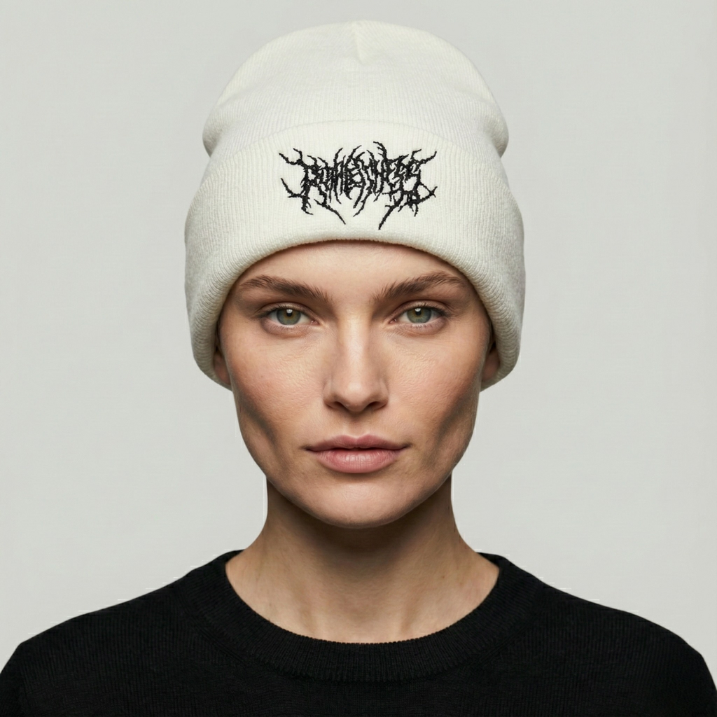 Bonnet Hiver Femme Blanc Gothique