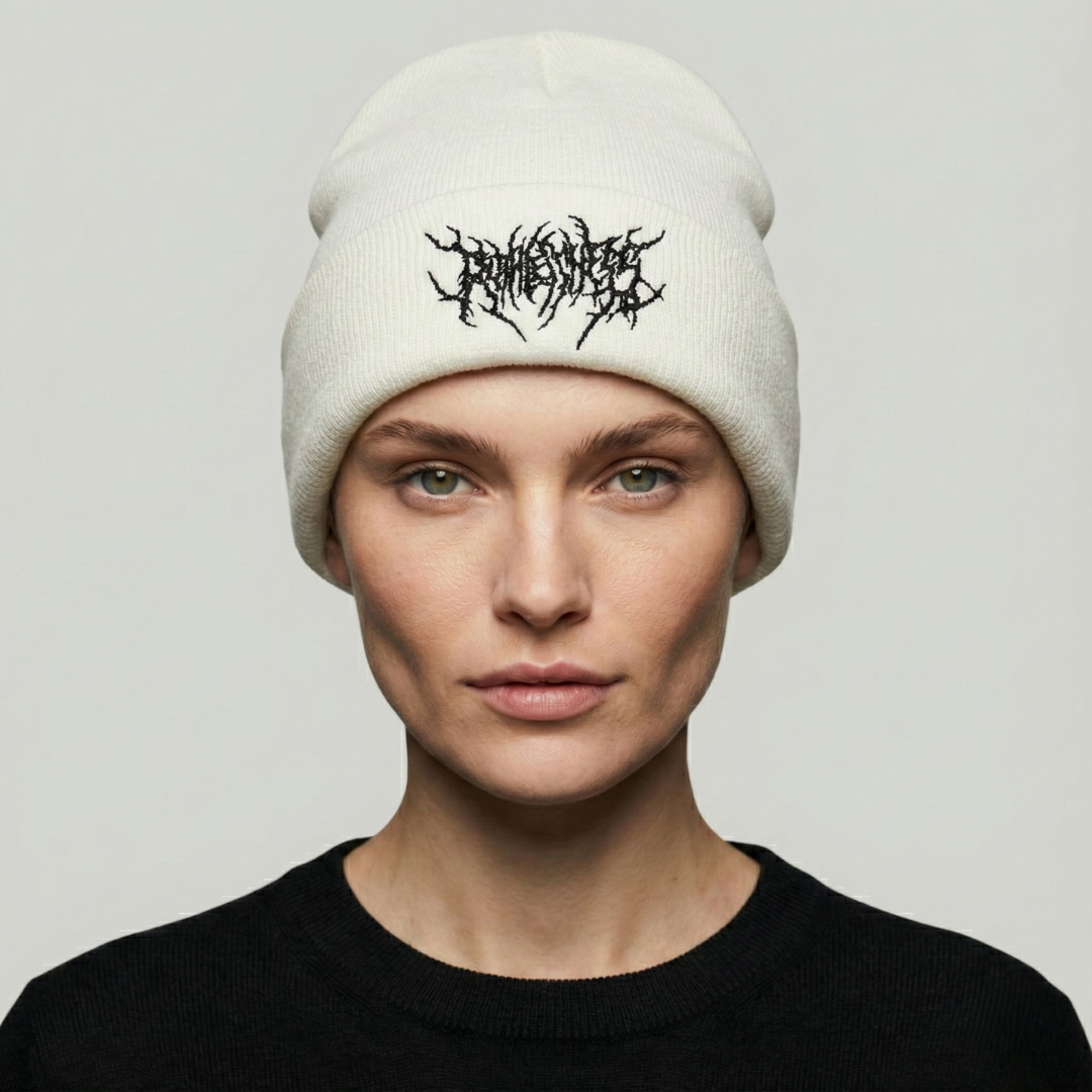 Bonnet Hiver Femme Blanc Gothique