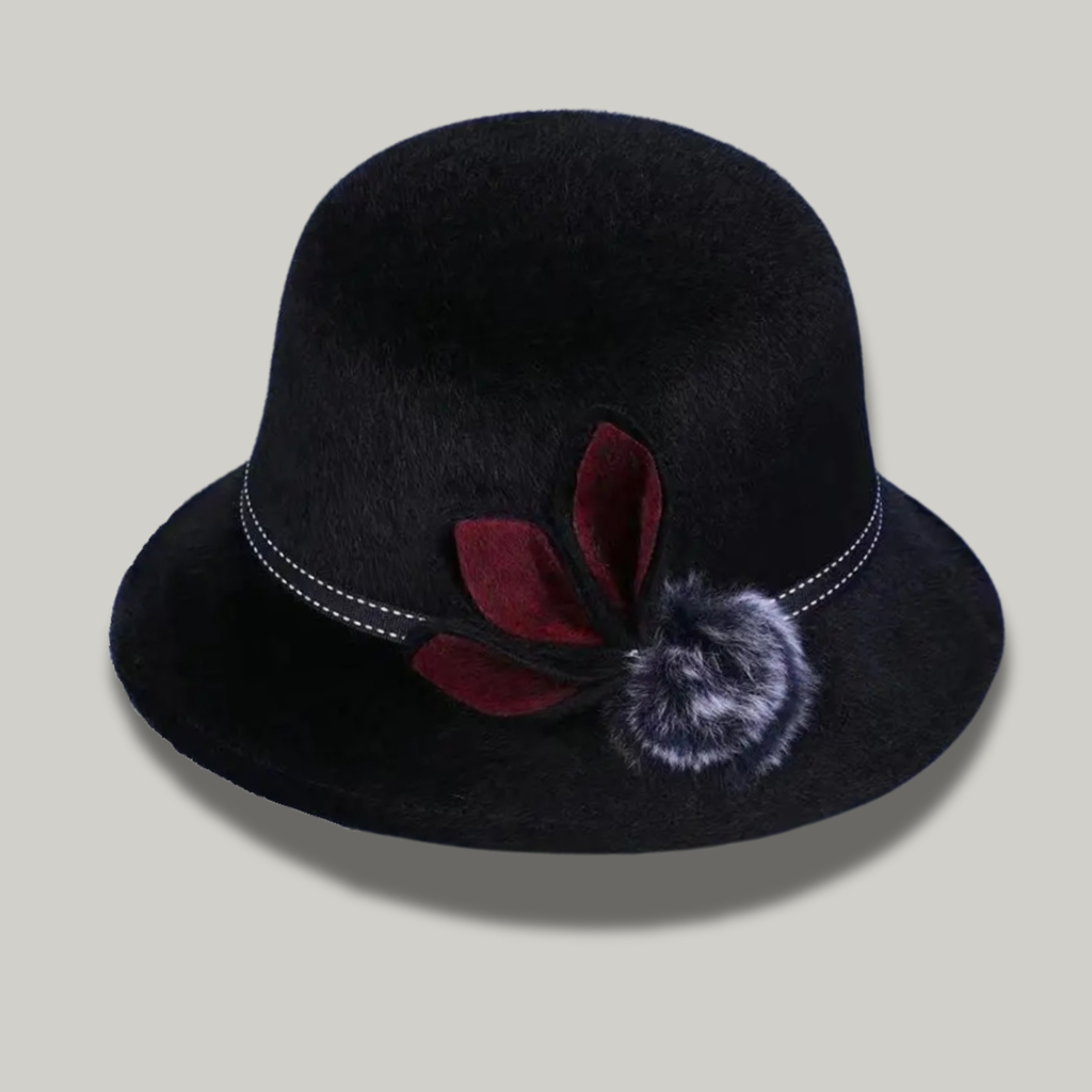 Chapeau Melon Femme Noir à Fleur