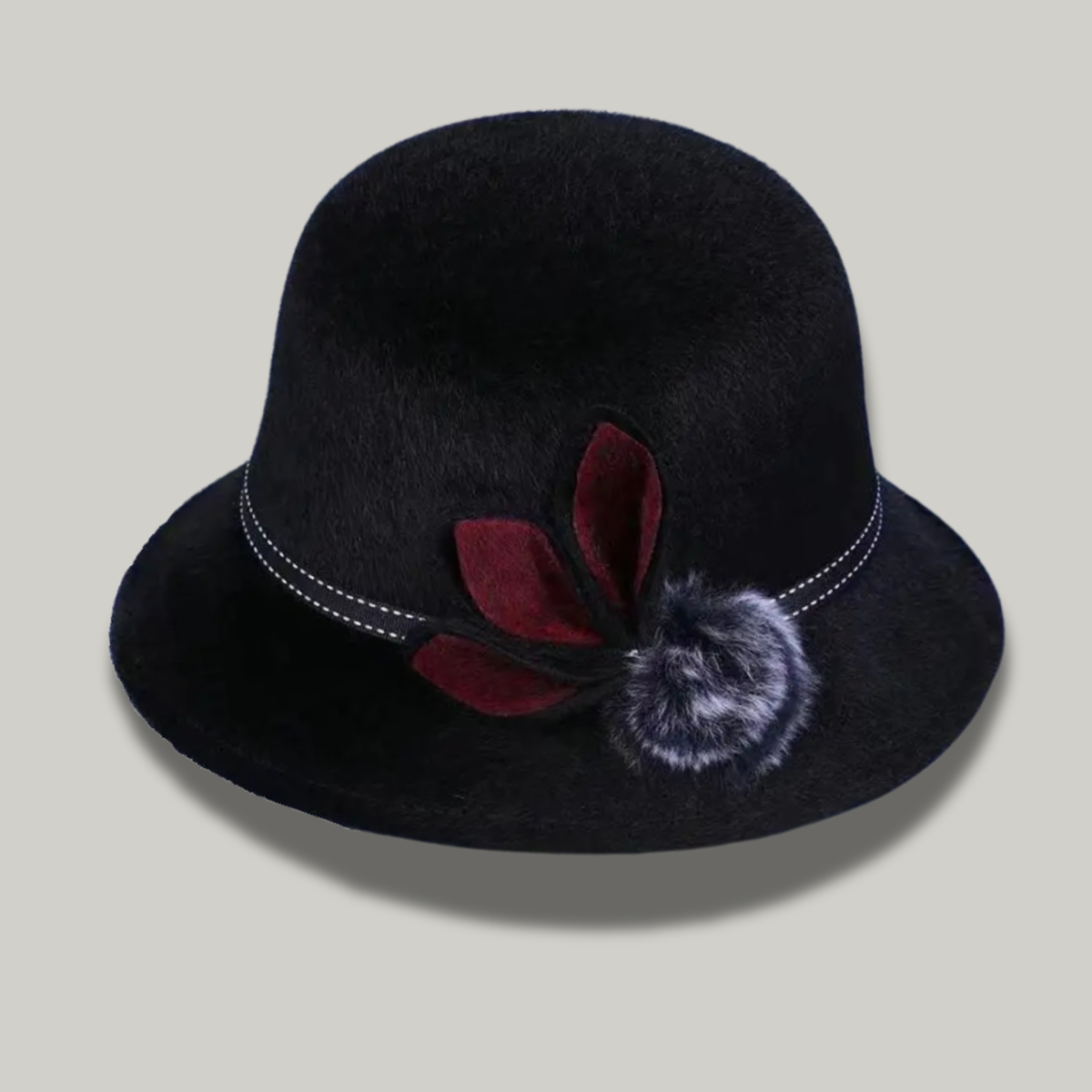 Chapeau Melon Femme Noir à Fleur