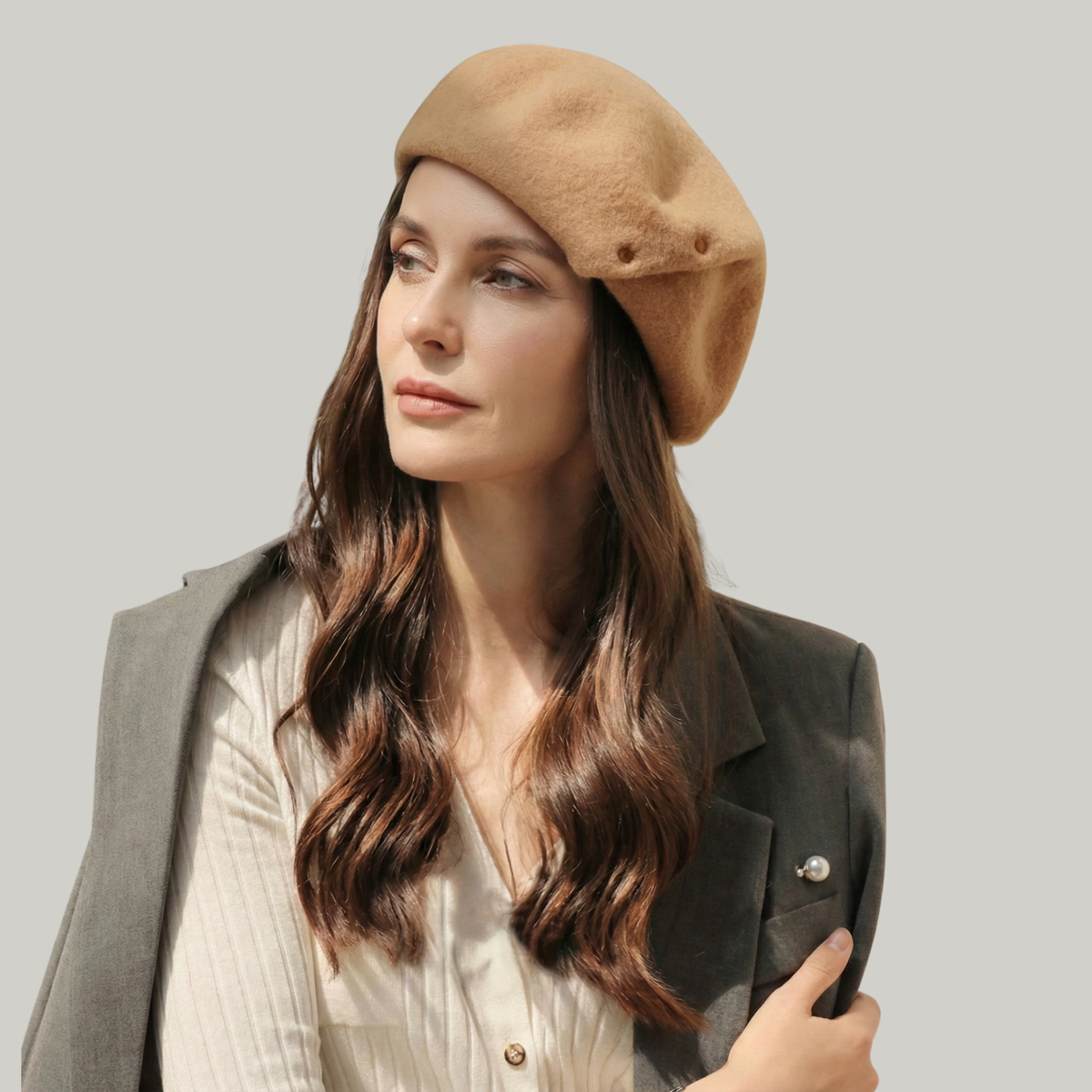 Béret Basque Femme Marron Chic