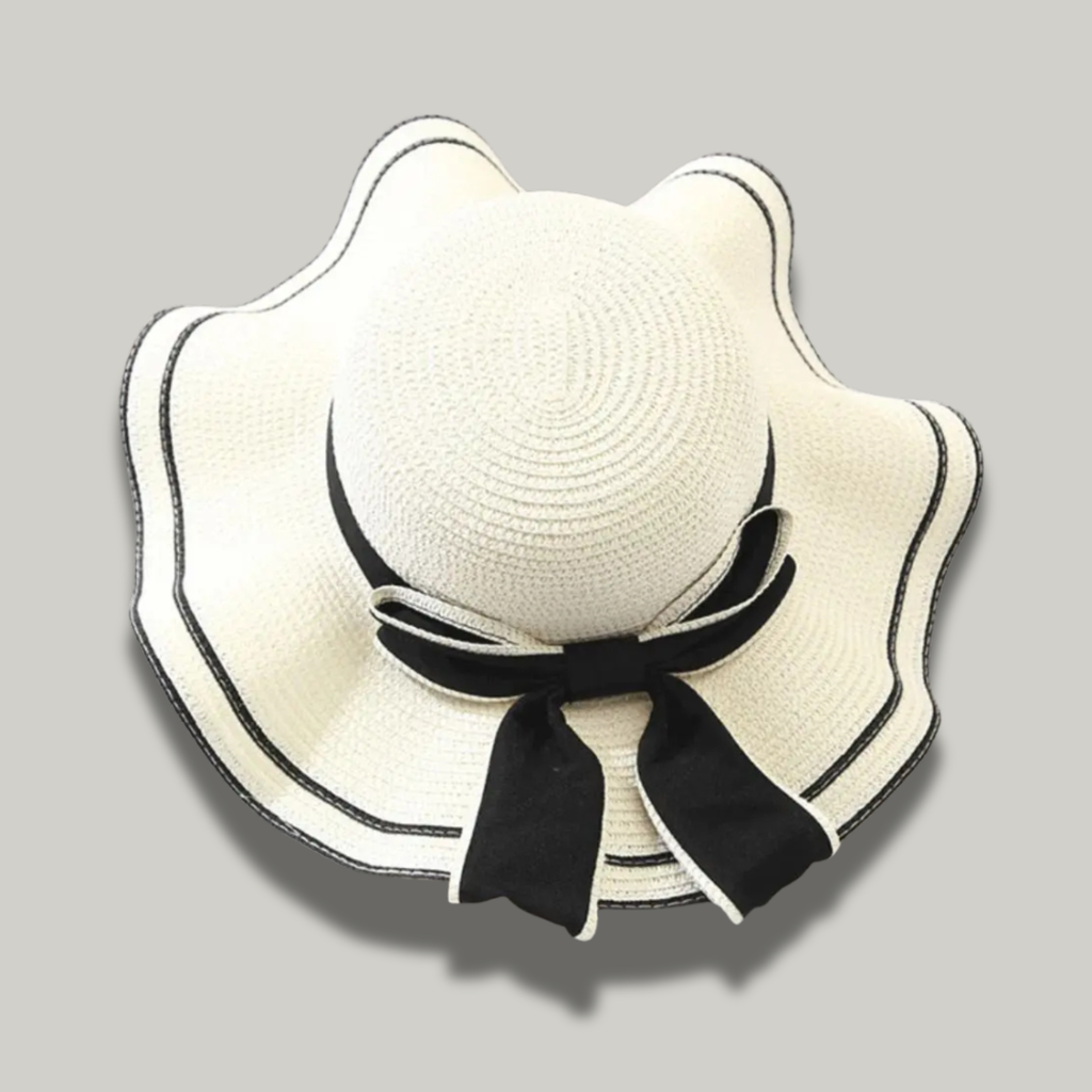 Chapeau de Paille Femme Blanc Élégant