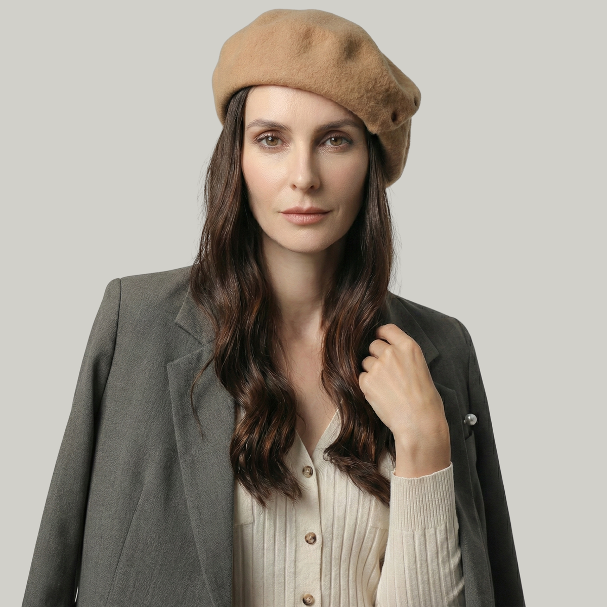 Béret Basque Femme Marron Chic