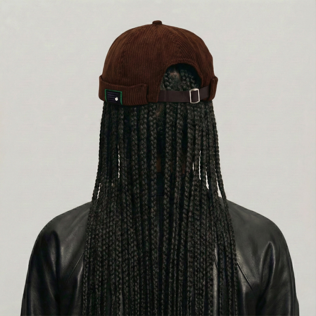 Bonnet Docker Marron à Rayure