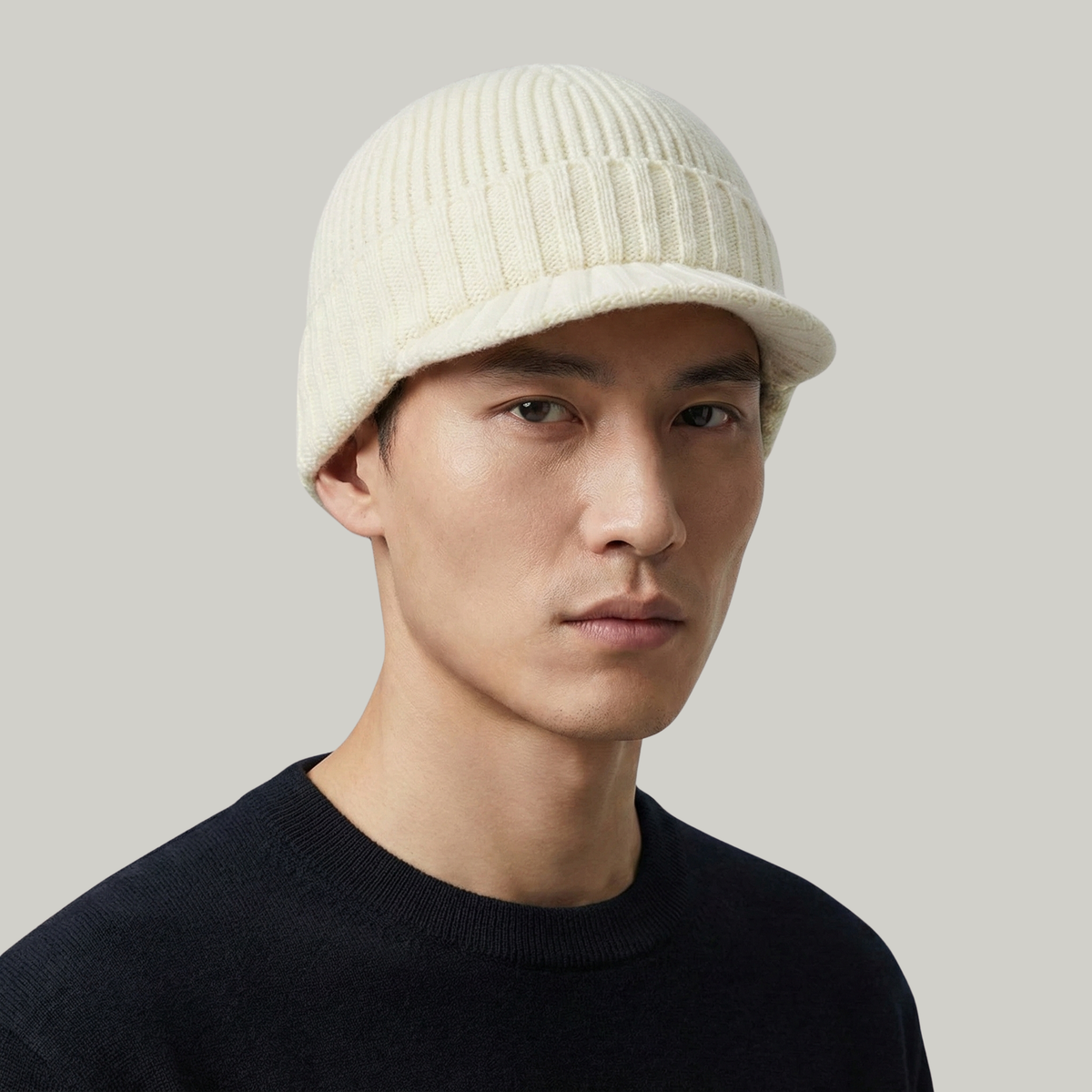 Bonnet Casquette Beige Double Sens