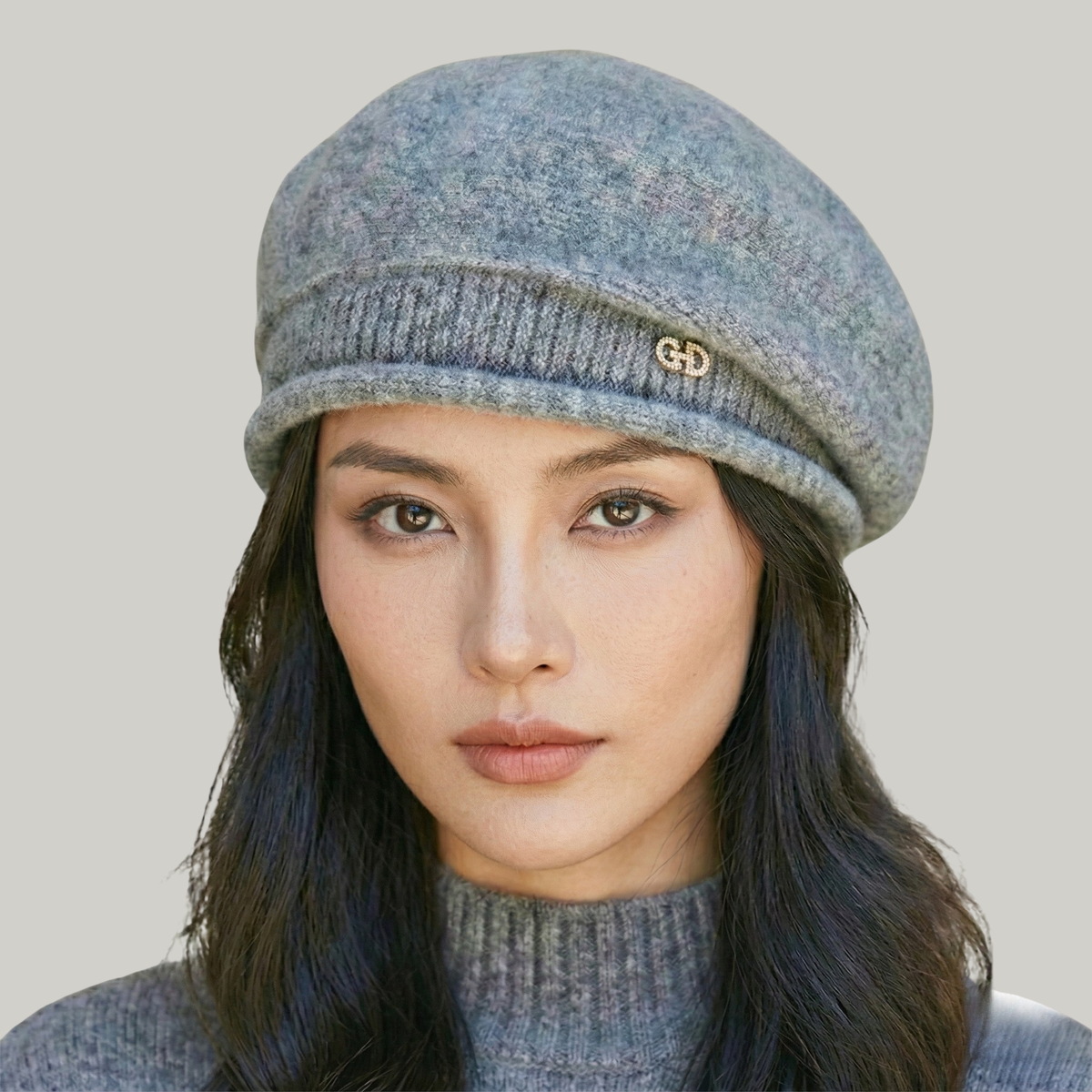 Béret Femme Gris Effet Laine