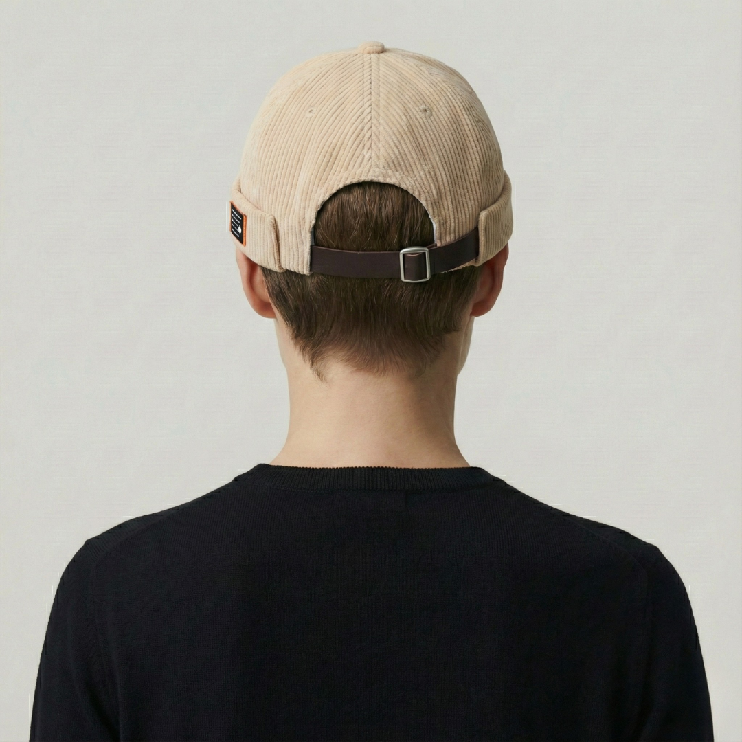 Bonnet Docker Beige à Rayure