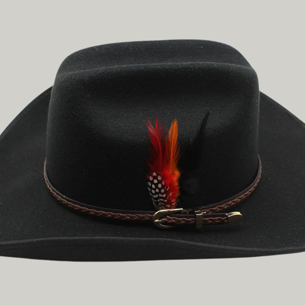 Chapeau de Cowboy Blanc à Plume