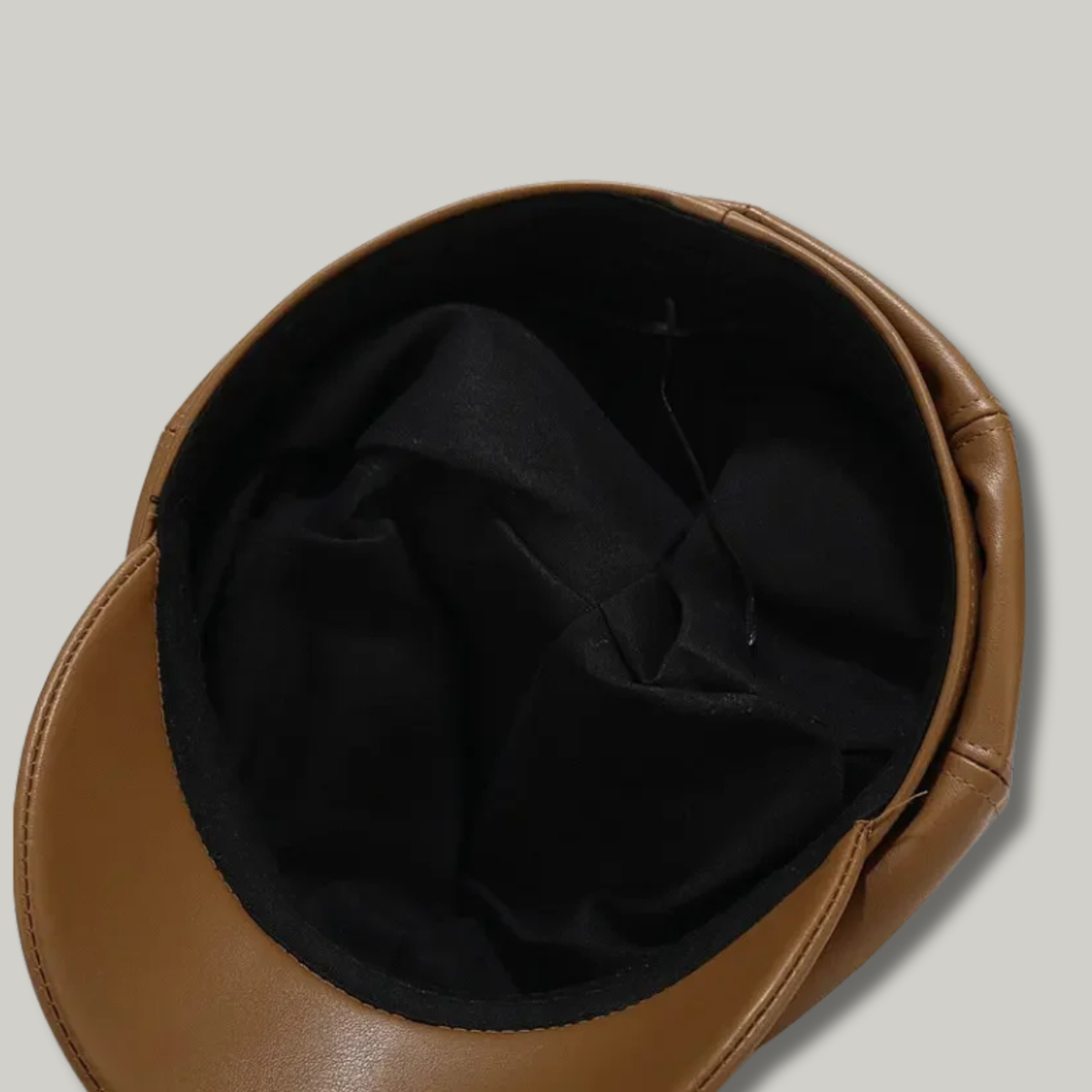 Béret Gavroche Femme Noir Simili Cuir
