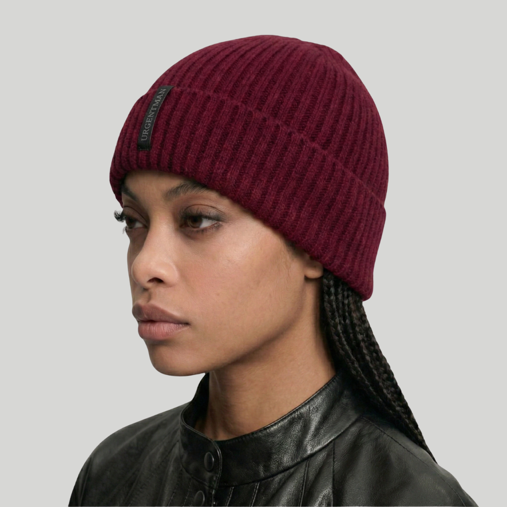 Bonnet Hiver Rouge Côtelé