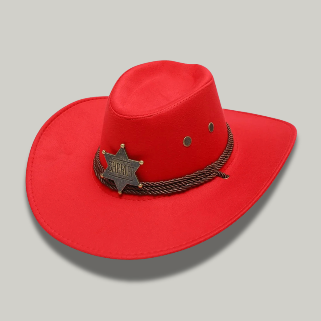 Chapeau de Cowboy Femme Rouge Sheriff