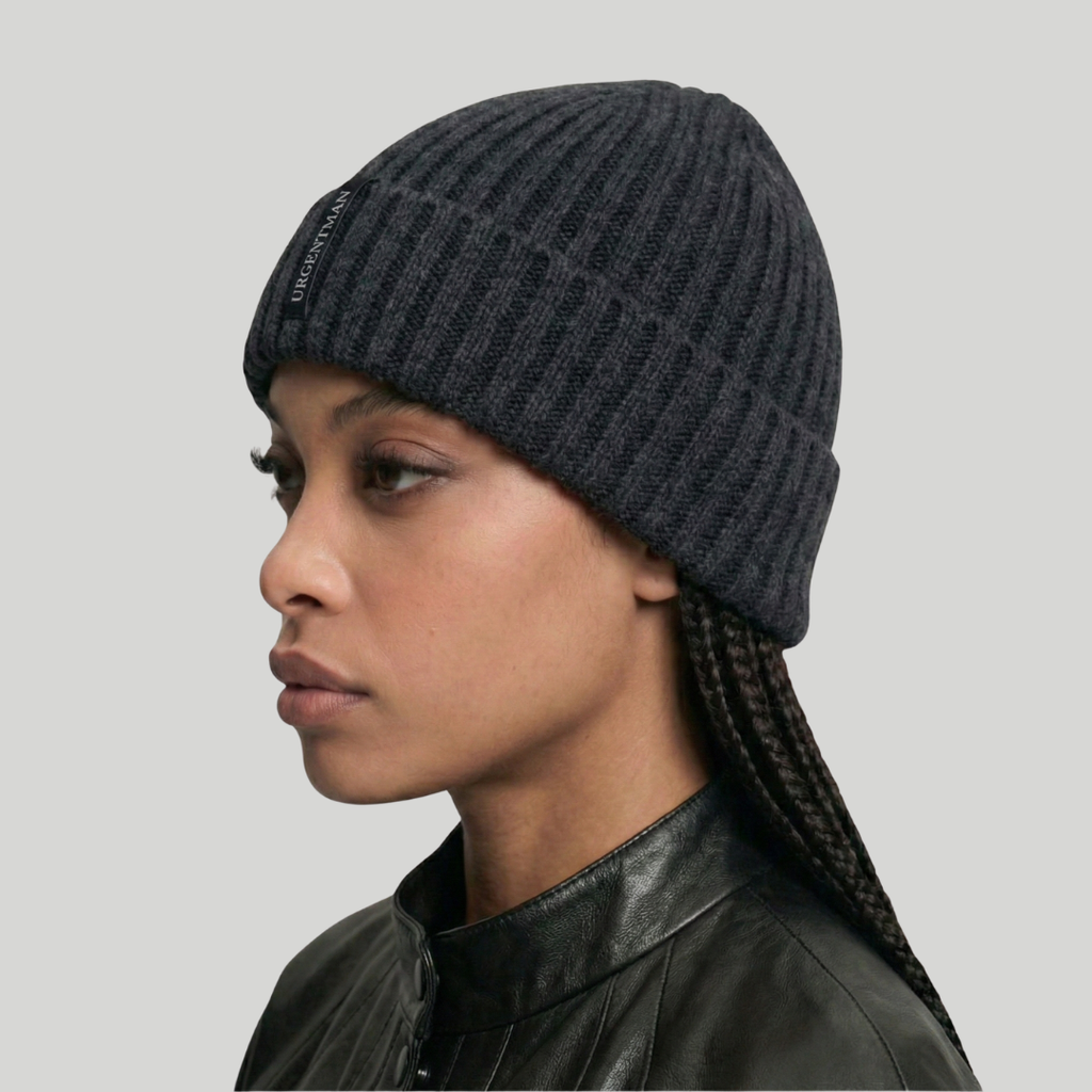 Bonnet Hiver Gris Côtelé