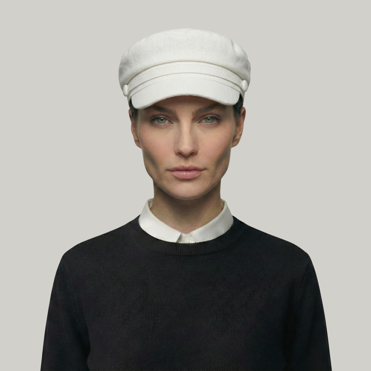 Béret Gavroche Femme Blanc Simple