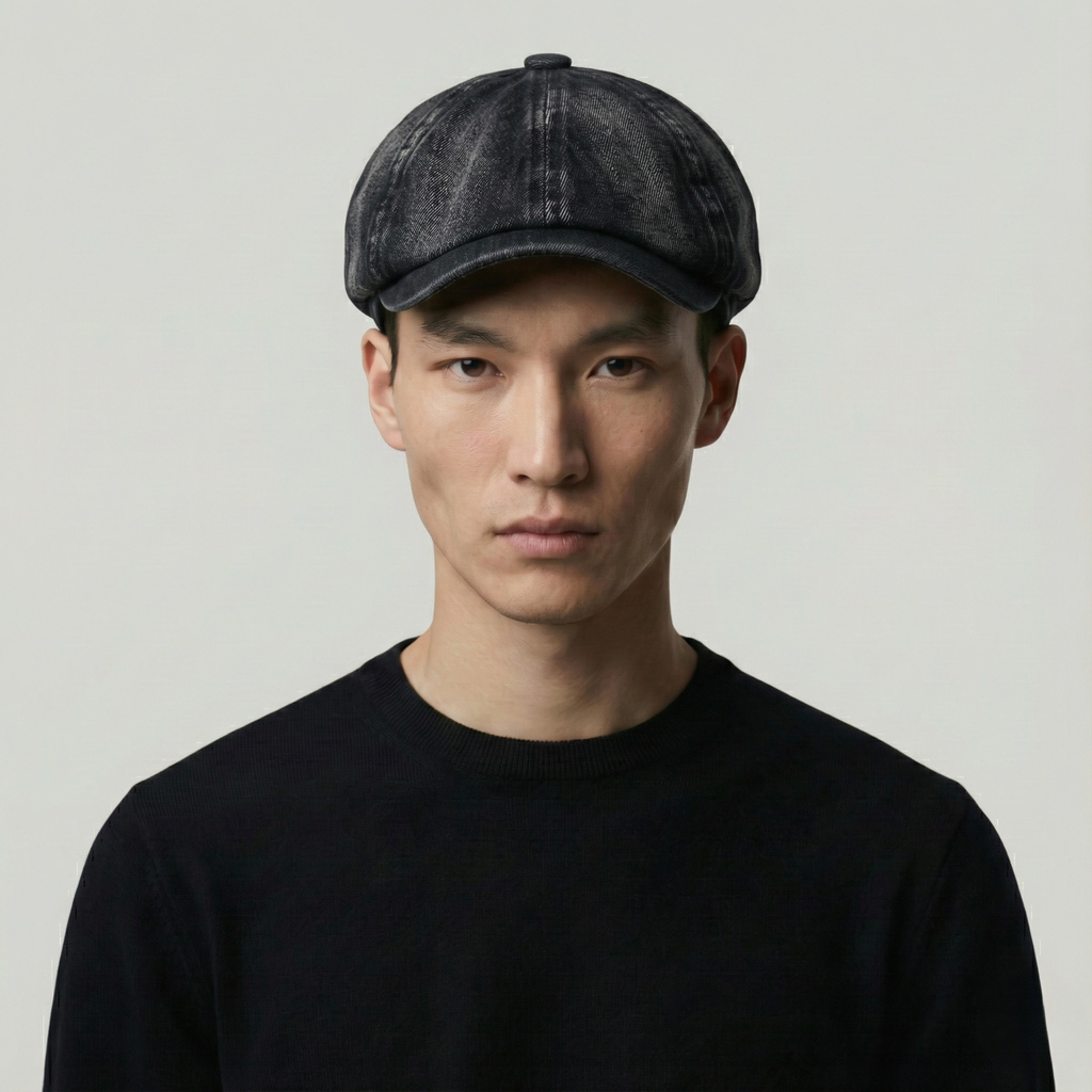 Béret Gavroche Homme Noir Jean