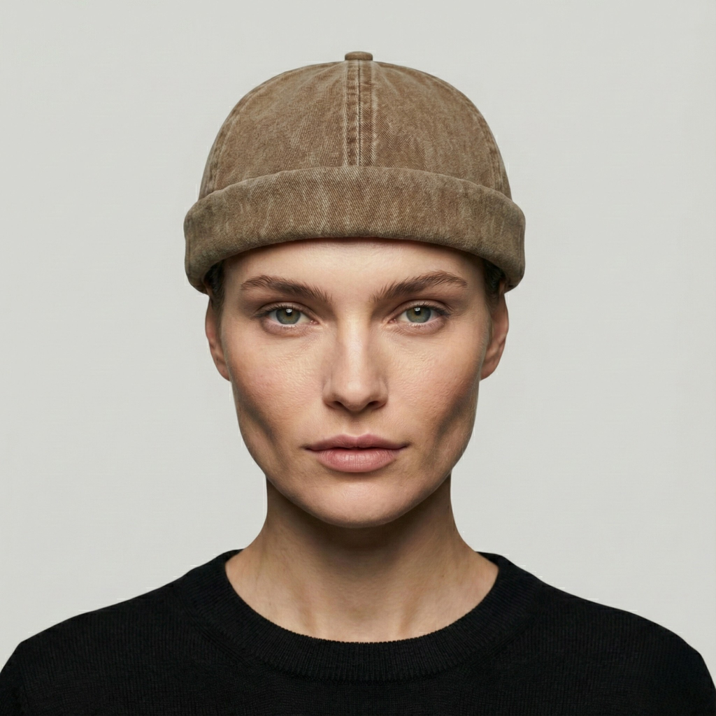 Bonnet Docker Marron Délavé